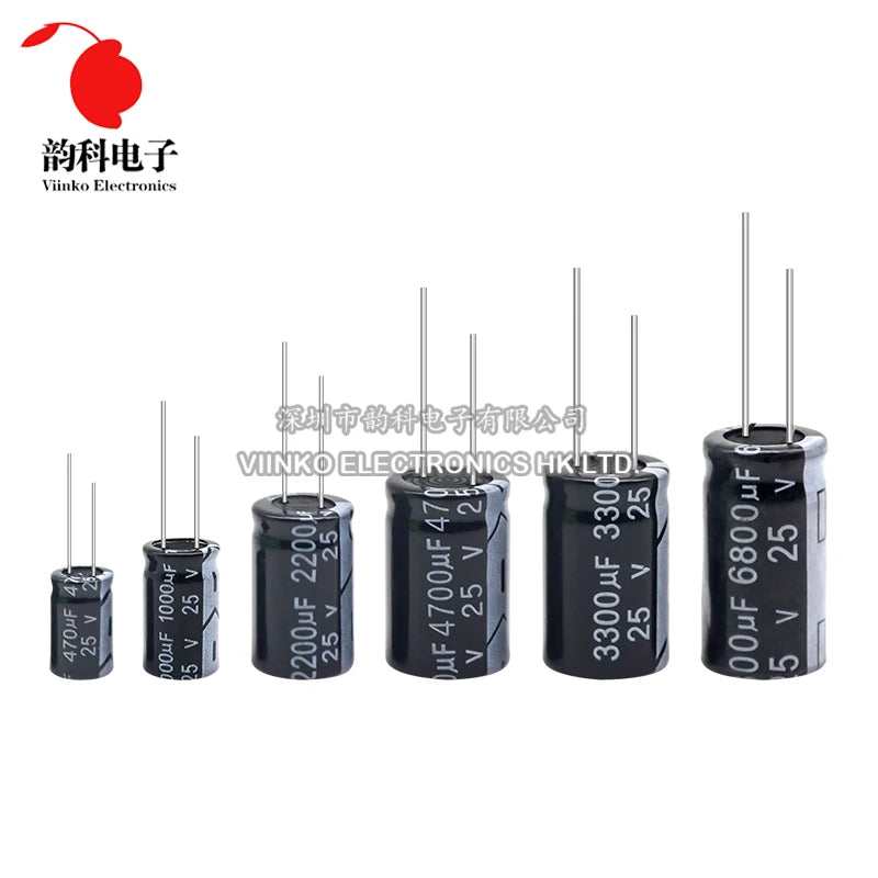 Capacitor Electrolítico Aluminio (0.47uF-1000uF, 10V-450V) - Unidad (Especificar Valor)
