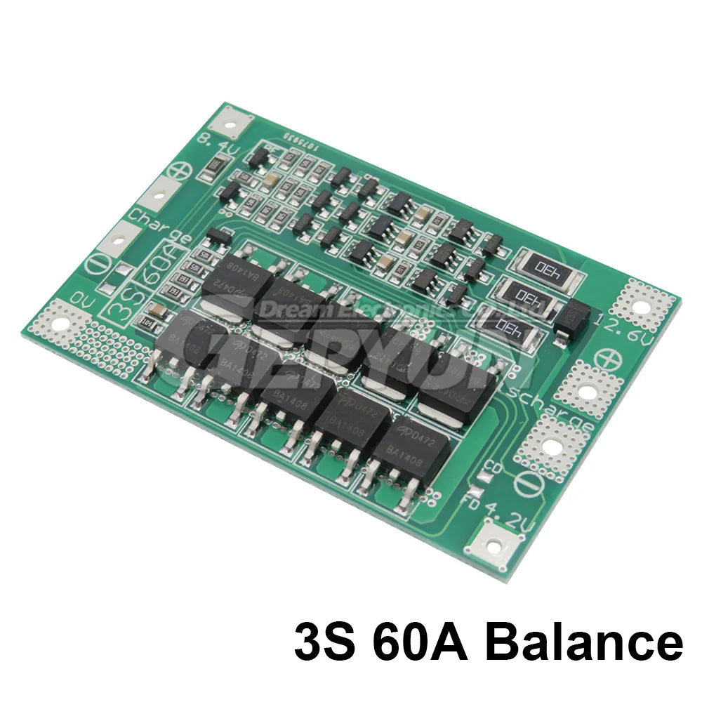 3S 20A 25A 40A 60A Li-ion Lithium Battery 18650 Charger Balance/Enhanced PCB BMS Protection Board For Drill Motor Module