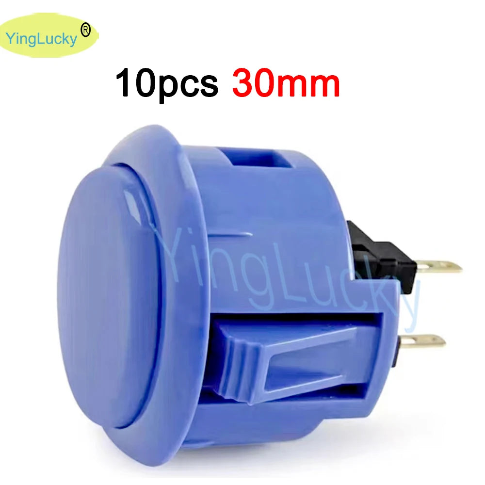 Botones Pulsadores Originales Sanwa OBSF-30 / OBSF-24 (30mm/24mm) para Arcade Box/Pandora/PS3/PS4/Raspberry Pi/MAME (10 Unidades)