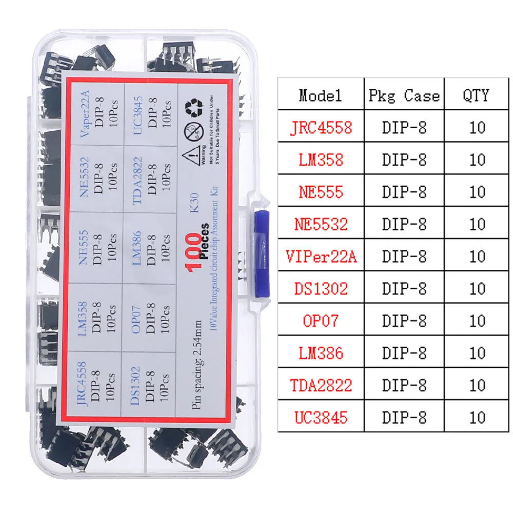 Kit Surtido Chips IC Lógica CMOS (Series 4000/4500/74HC/74LS) con Zócalos
