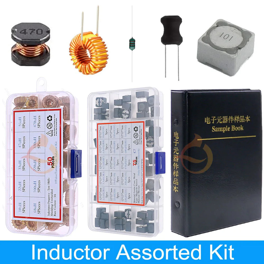 Kit Surtido Inductores SMD/DIP - Varios Valores (2.2uH a 100mH) (Versión 1)
