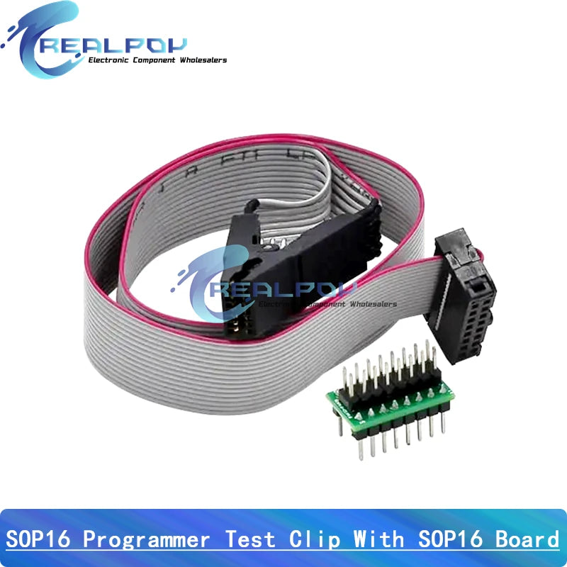 Kit Programador USB CH341A 24/25 Series EEPROM Flash BIOS + Clip Test SOP16/SOIC16 para RT809F/TL866