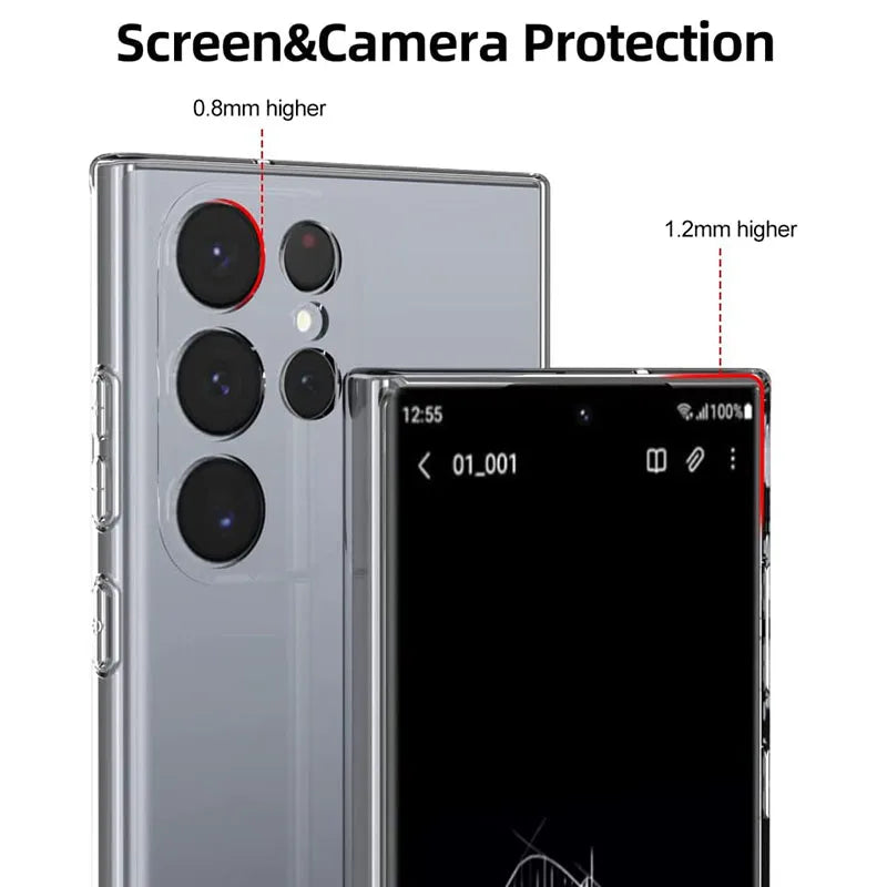 Funda Carcasa Silicona Suave Transparente para Samsung Galaxy A12/A13/A23/A52/A52S/A53/A54/A55 / S20 FE / S21-S25 Ultra / Note 20 Ultra