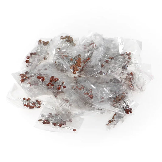 Kit Surtido Capacitor Cerámico (1pF-100nF, 50V, 50 Valores) - Pack 1000 Unidades