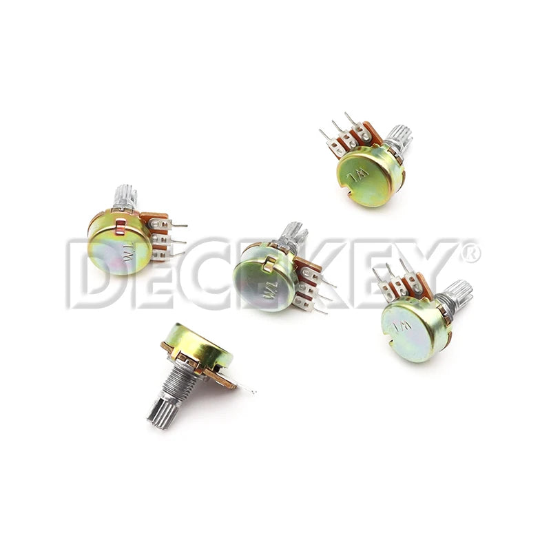 10PCS WH148 15mm 3pin Linear Potentiometer With Nuts And Washers 1K 2K 5K 10K 20K 50K 100K 250K 1M Potentiometers Kit