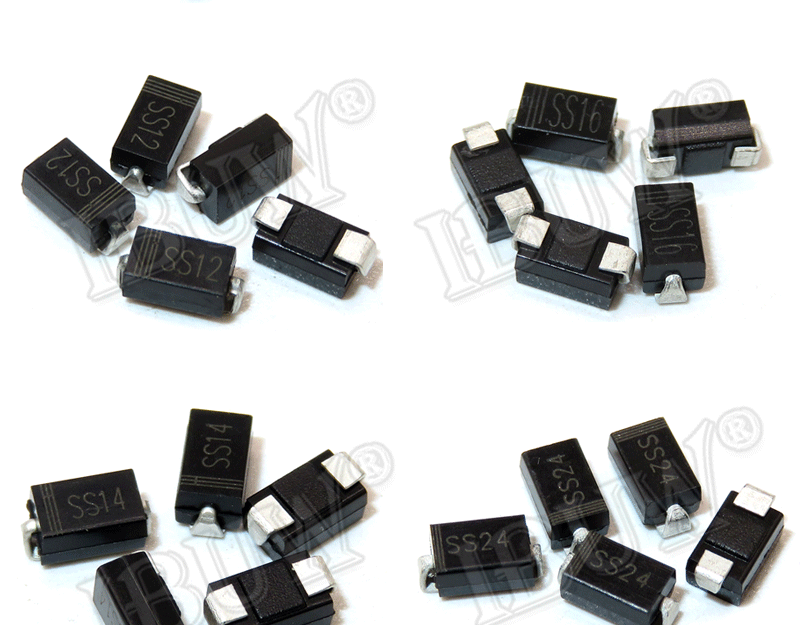 Diodo Rectificador Schottky SMD DO-214AC - Varios Tipos (M1-M7, SS12-SS36, US1M, RS2M, ES1D) - Lote 100 Piezas