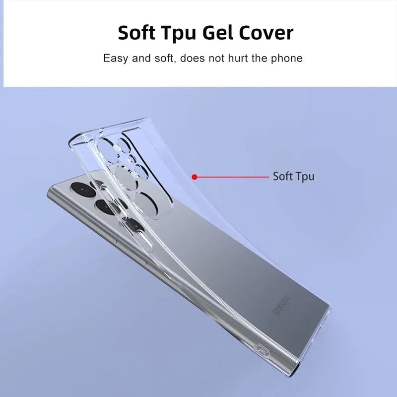 Funda Carcasa Silicona Suave Transparente para Samsung Galaxy A12/A13/A23/A52/A52S/A53/A54/A55 / S20 FE / S21-S25 Ultra / Note 20 Ultra