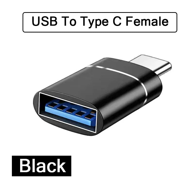 Adaptador Convertidor OTG USB 3.0 Macho a Tipo C Hembra para Cargador/PC/MacBook/Auto/USB iPad (2 Unidades)