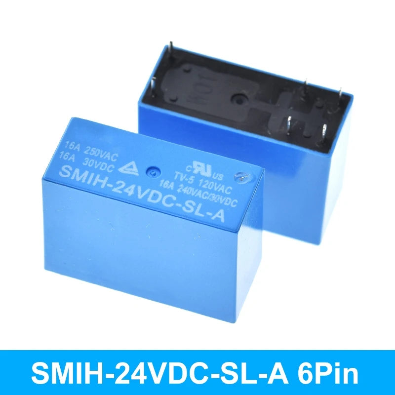 Relé Potencia SMIH 6/8-Pin 16A 250V - Bobina (5V/12V/24V DC) Contacto SL-A/SL-C - Lote 1 Pieza