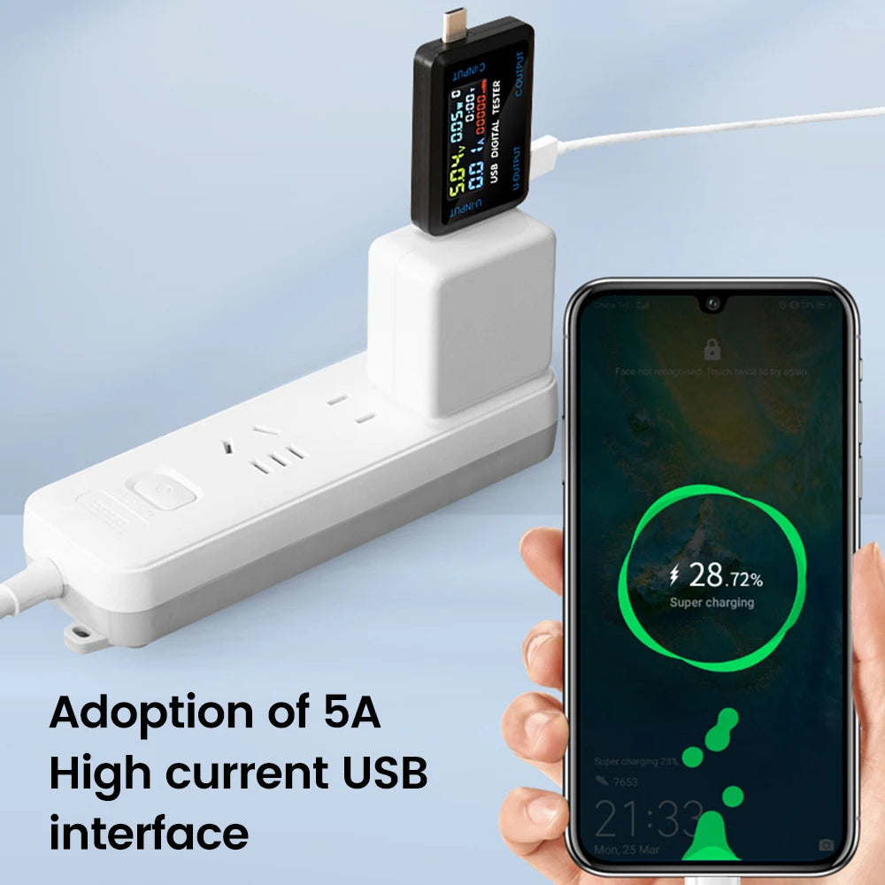 Tester USB Medidor Voltaje/Corriente/Capacidad Batería (Voltímetro Doctor Cargador Power Bank)