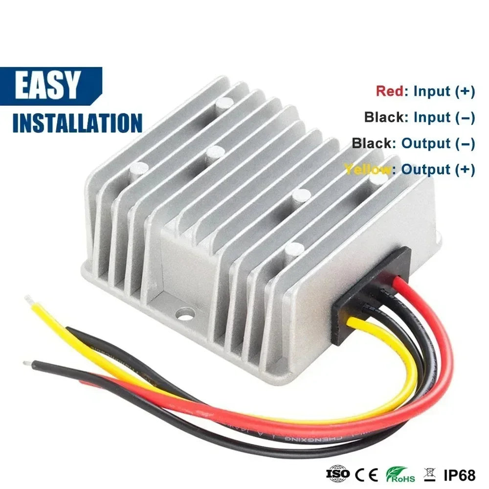 Convertidor DC-DC Step-Down 20V-90V a 12V (5A/10A/15A/20A) Regulador Voltaje Transformador para Auto (CE)