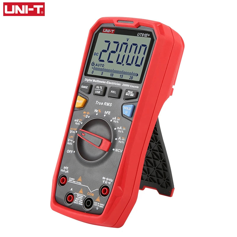 Multímetro Digital Profesional UNI-T UT61E/UT61D/UT61B - Test Capacitancia DC/AC 1000V (60mF/220mF), True RMS, Auto Rango