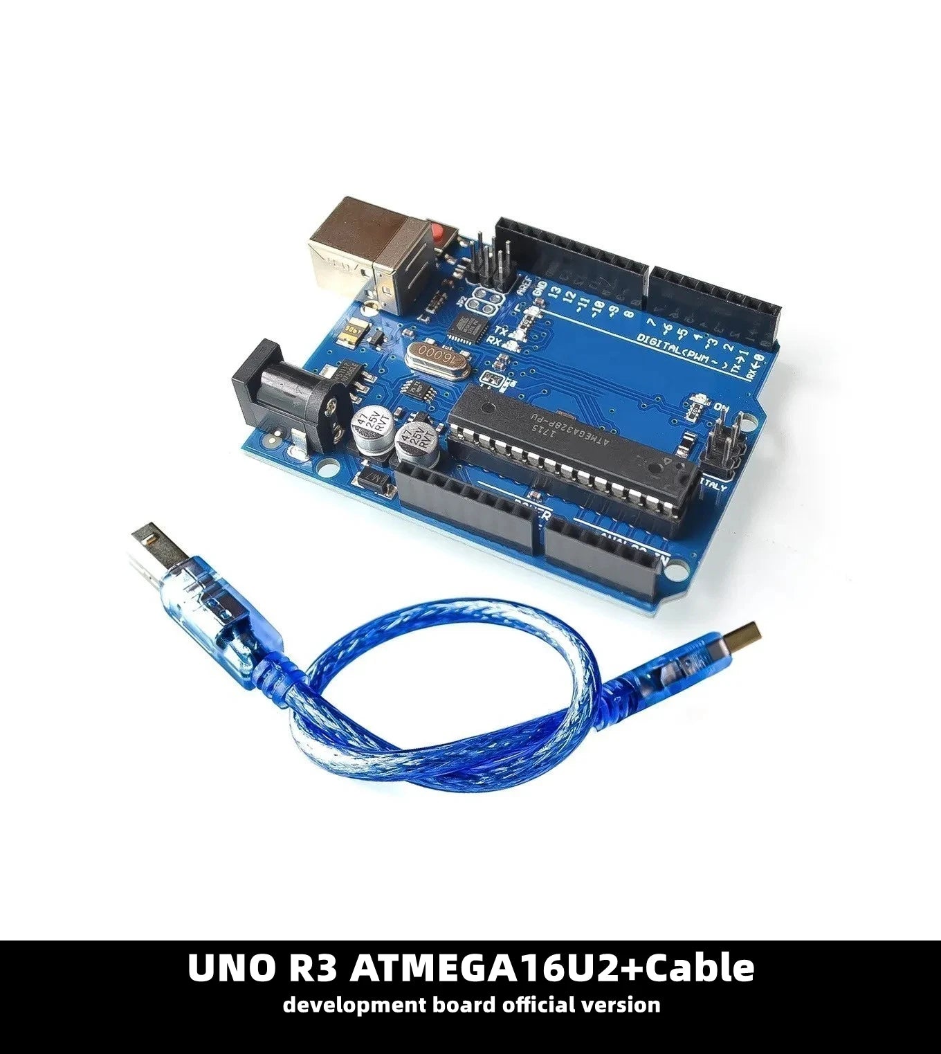 Placa Desarrollo UNO R3 (Oficial ATMEGA16U2 / WiFi R3 ATMEGA328P CH340G) compatible WeMos ESP8266 (con Caja)