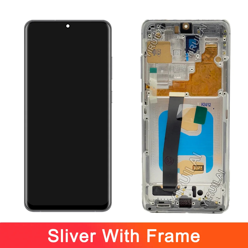 TFT S20 Ultra LCD con marco para Samsung S20 Ultra 5G LCD G988 G988B SM-G988U pantalla táctil digitalizador reemplazo