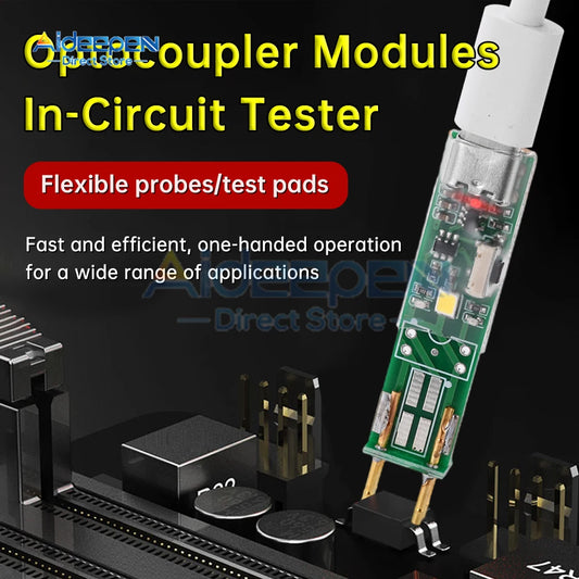 Tester Optoacoplador 4-Pin Herramienta Prueba Online Placa Reparación Electrónica Interface USB-C/Micro-B Específico