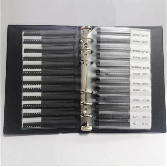 Kit Libro Muestras Transistores/Diodos/ICs SMD SOT-23 - 87 Valores (25/50 Unids c/u)