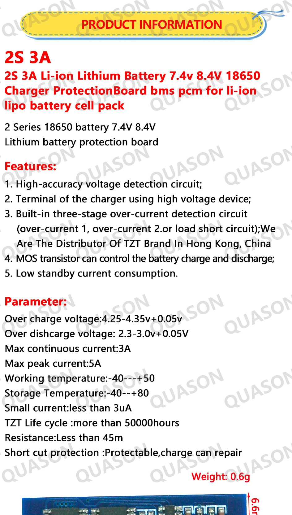 2S 3A 4A 5A 8A 10A 13A 20A 7.4V 8.4V Li-ion 18650 Lithium battery protection board / BMS board Standard / Balance