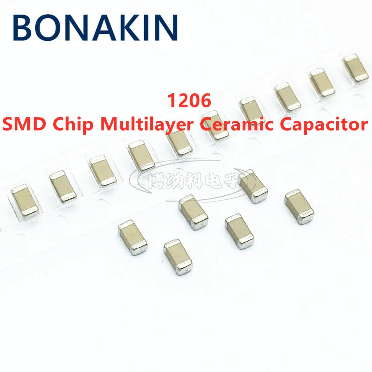 Capacitor Cerámico Chip MLCC (1uF/2.2uF/4.7uF, 6.3V-250V, X7R/X5R 10%/20%, 0201-1210) - Unidad (Especificar Valor)