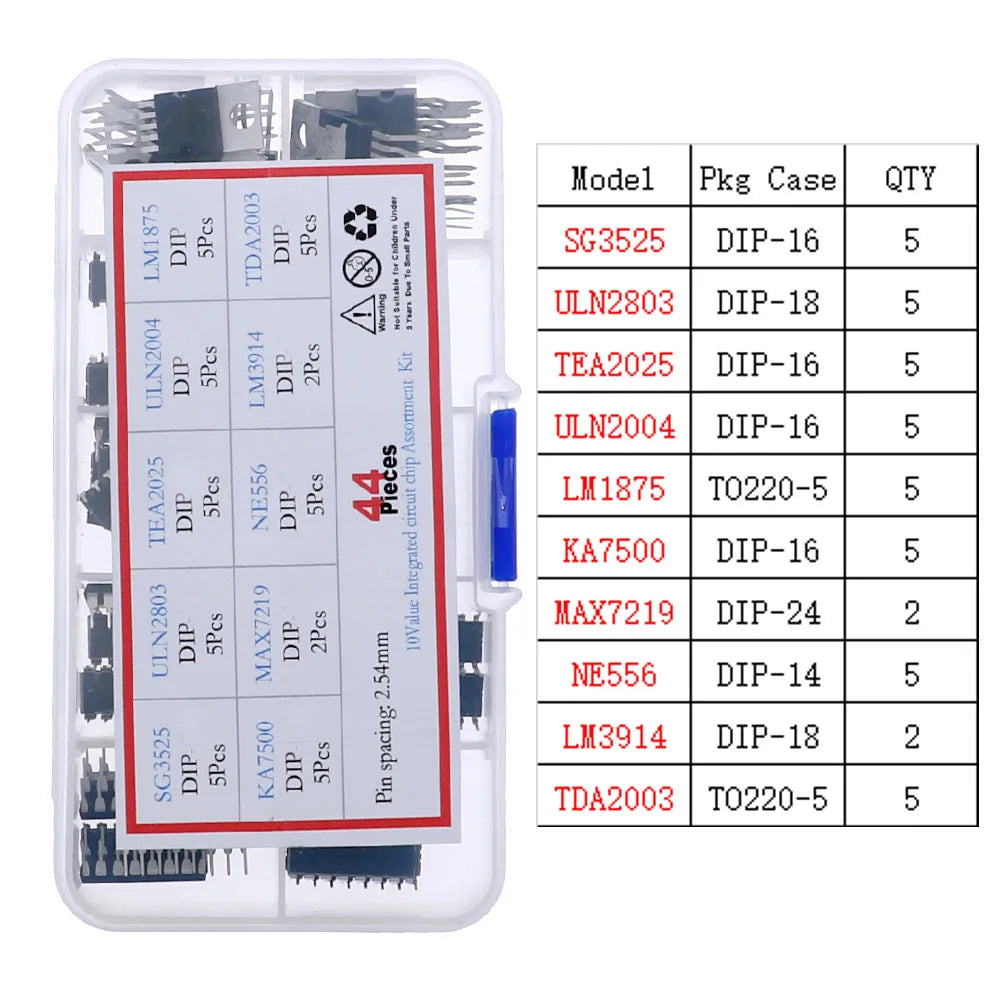 Kit Surtido Chips IC Lógica CMOS (Series 4000/4500/74HC/74LS) con Zócalos
