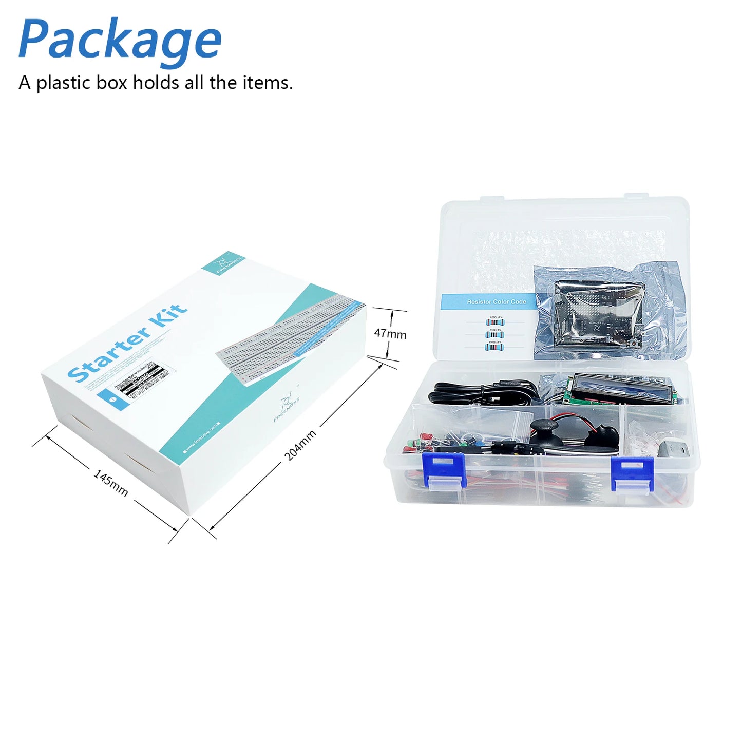 Kit Inicio Freenove Super para Arduino UNO R4 WiFi Mini (V5, ARM Cortex-M4, 172 Items, 60 Proyectos, Tutorial 305 Págs)
