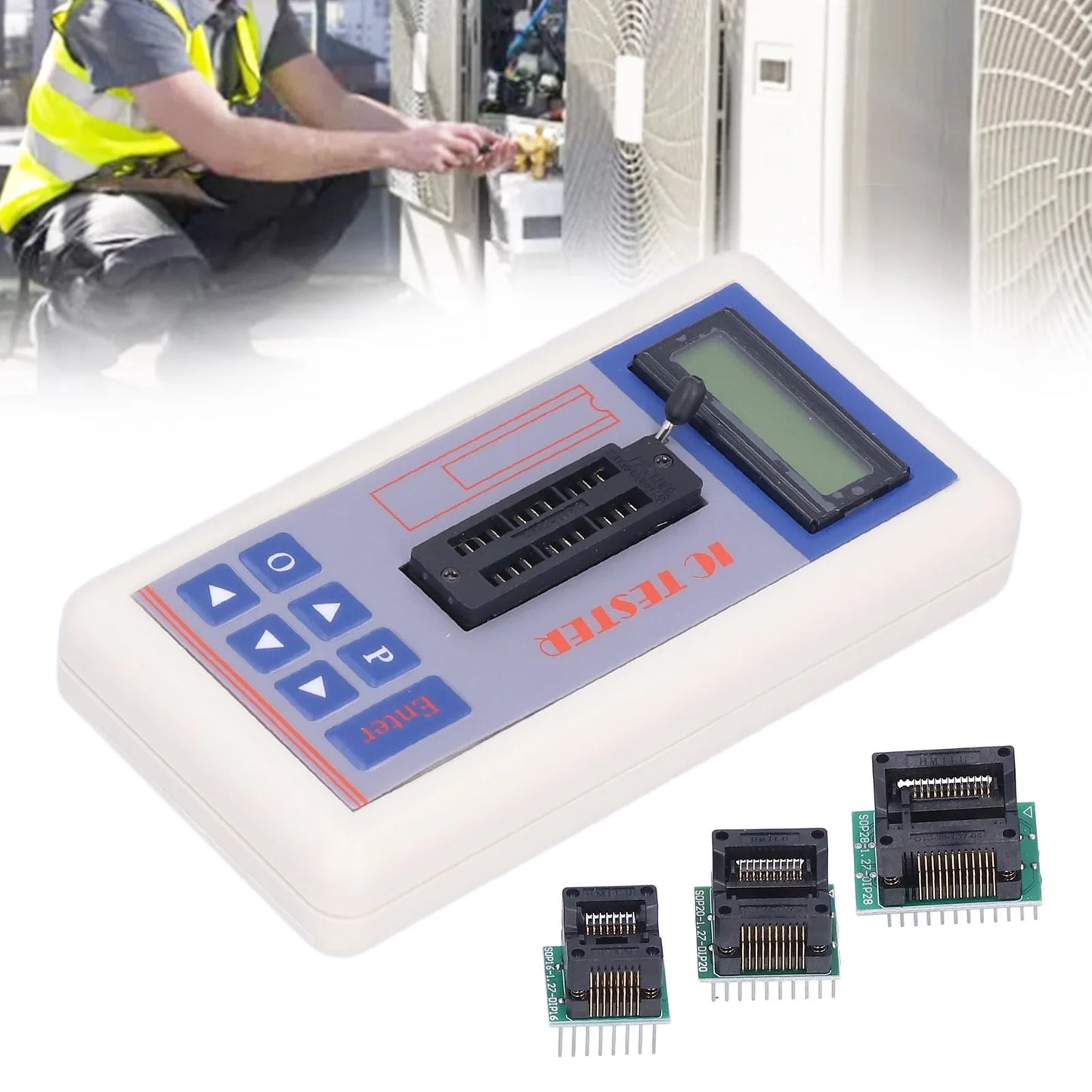 Tester Circuitos Integrados (IC) TSH-06F - Medidor Transistores (Modos 5V/3.3V/Auto)