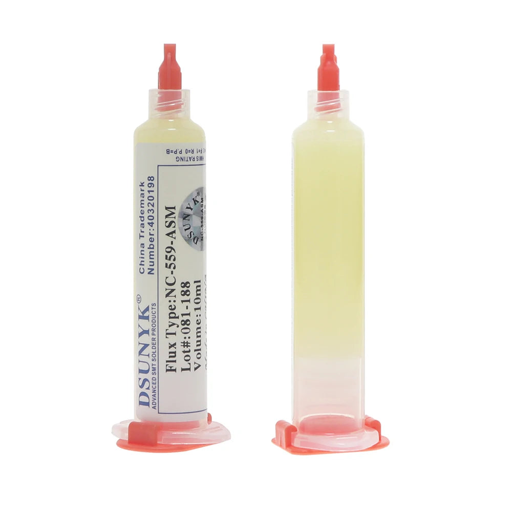 Flux Soldadura Amtech NC-559 en Jeringa (10ml) para Electrónica/BGA/SMD/PCB Reparación