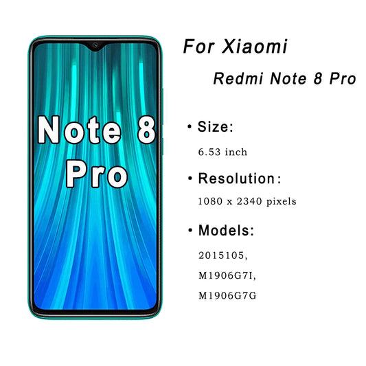 LCD for Xiaomi Redmi Note 8 Pro M1906G7I M1906G7G LCD Display Touch Screen Digitizer Assembly Replacement for Redmi Note 8 Pro