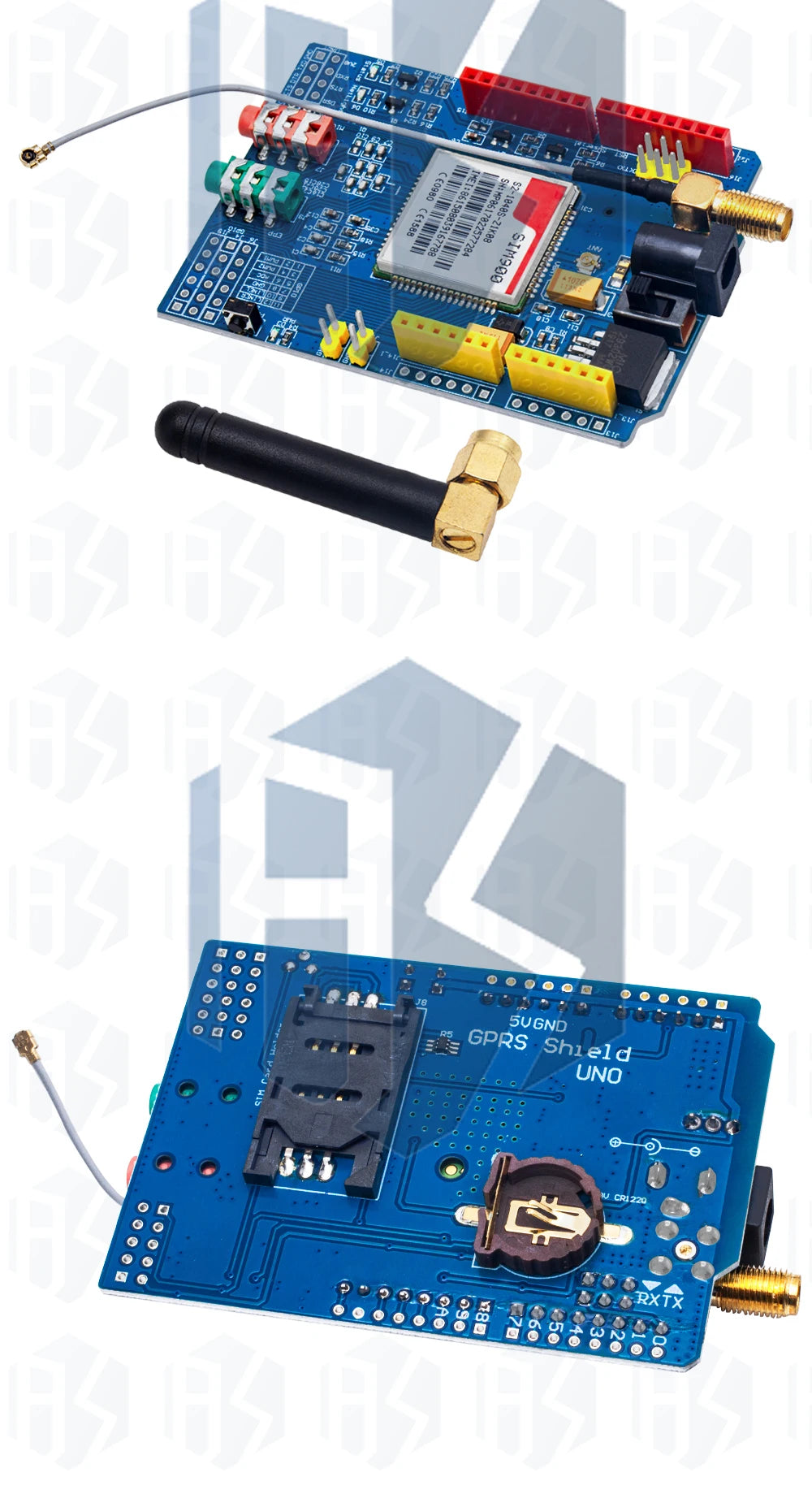 Kit Módulo GSM/GPRS SIM900 Quad-Band (850/900/1800/1900MHz) Placa Desarrollo Ultra Compacta con Antena SMA para Arduino
