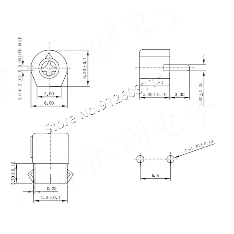 Capacitor Cerámico Variable Trimmer 6mm JML06 (3pF-120pF) Ajustable - Pack 10 Unidades (Valores Surtidos)