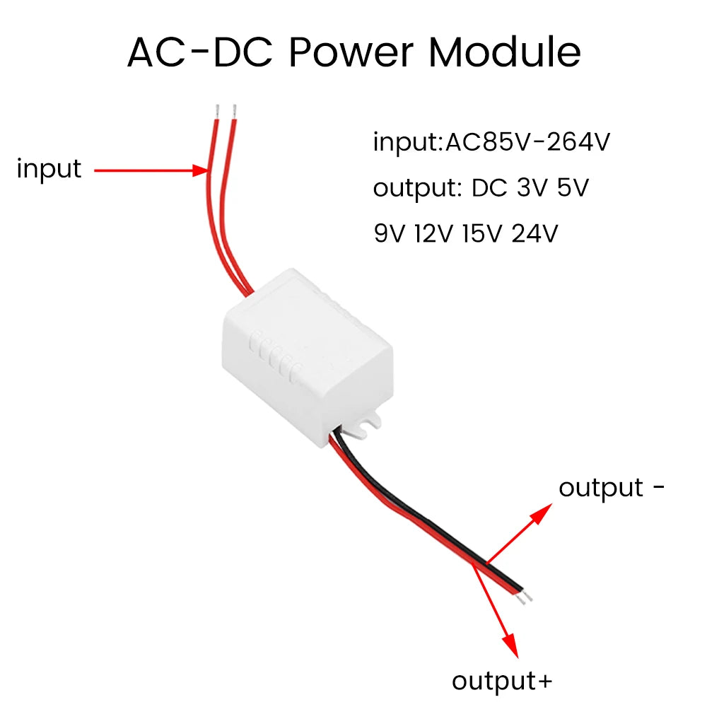 Mini Módulo Convertidor Buck AC 100-264V a DC 3.3V/5V/12V/24V 3W Switching Estabilizado