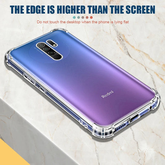 Funda Carcasa Teléfono Silicona Suave Transparente Anti-Golpes para Xiaomi Redmi 8/8A/9A/9C NFC/9AT / Note 8/8T/9 Pro Max/9T