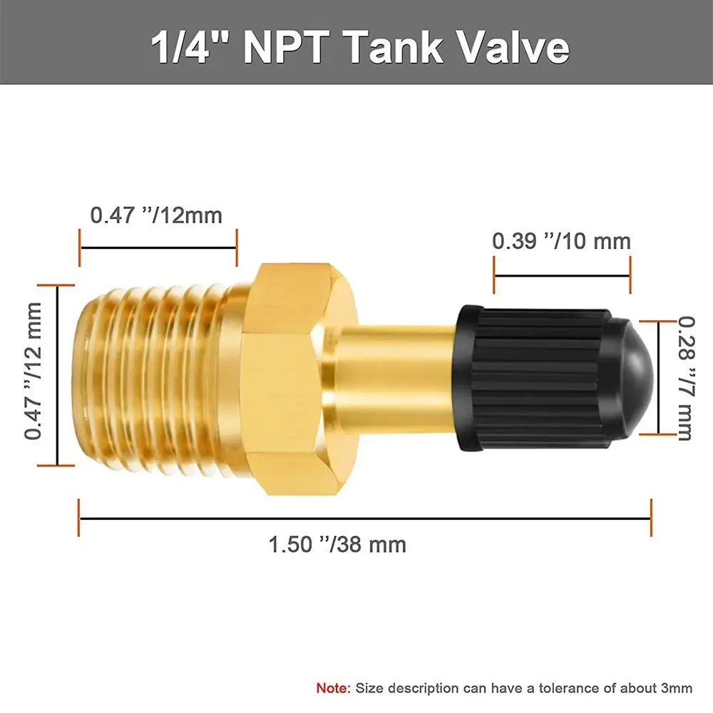 Válvula Llenado Tanque Compresor Aire Latón Anti-Corrosión Schrader (Rosca 1/4 NPT / 1/8 NPT / M10) Núcleo Válvula Neumático Auto