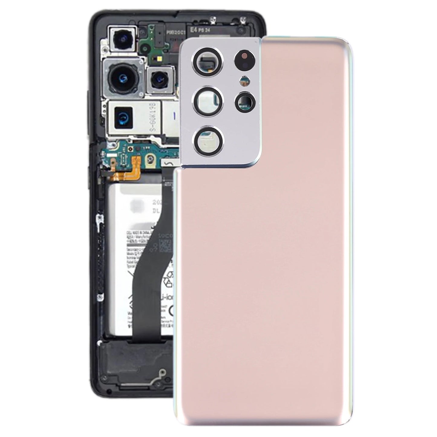Tapa Trasera Batería con Cubierta Lente Cámara para Samsung Galaxy S21 Ultra 5G (Repuesto Reparación Teléfono)