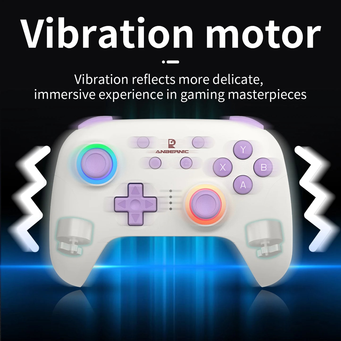 Gamepad ANBERNIC RG P01/RGP01 Bluetooth/Cableado con Joystick Efecto Hall RGB para Switch/PC/Steam/Android/iOS