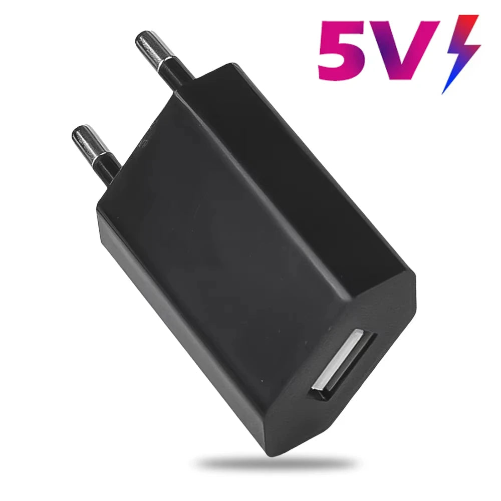 Cargador Pared USB NNBILI Universal 5V 1A (Enchufe EU) Adaptador Corriente para iPhone/iPad/Samsung/Xiaomi/Redmi/Huawei/Google (1/5 Unidades)