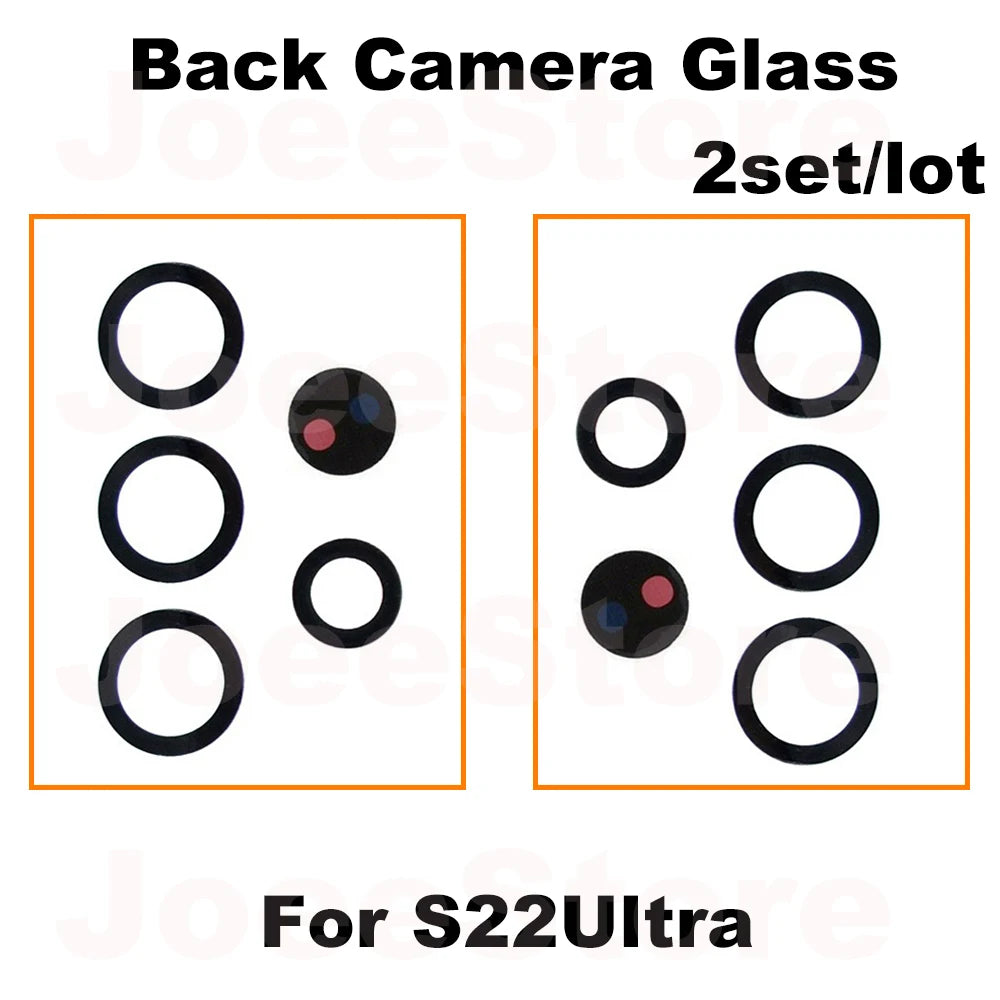 2 Juegos de Lentes de Cristal para Cámara Trasera para Samsung Galaxy (Varias Series)