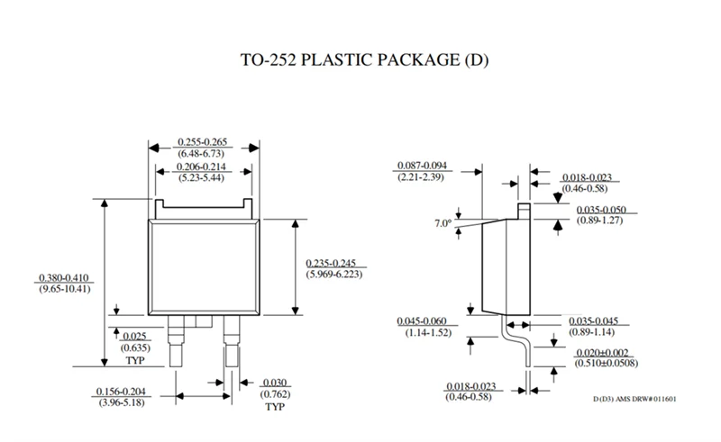 Lote 10 Pcs Regulador Voltaje LDO AMS1117CD TO-252 (DPak) SMD (1.2V/1.8V/2.5V/3.3V/5.0V/ADJ) 1A