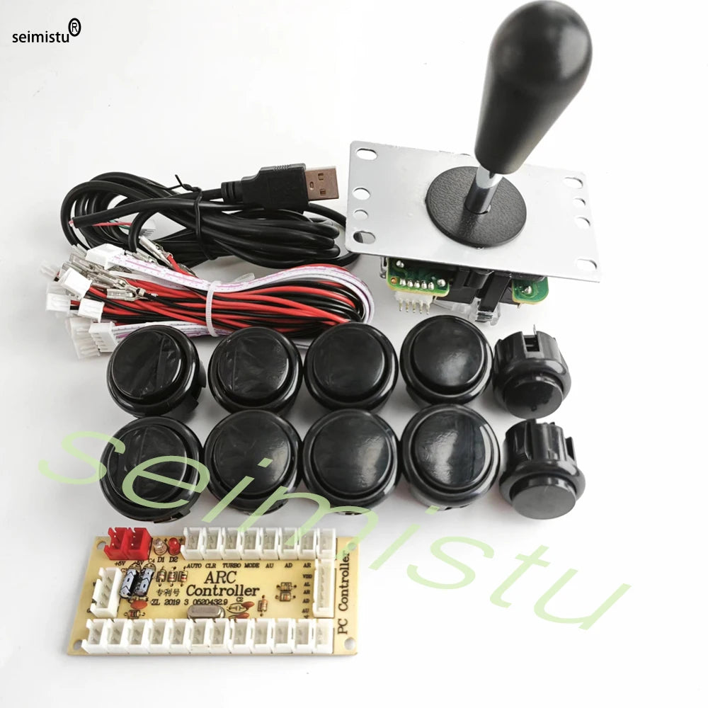 Kit DIY Joystick Arcade (Copia Sanwa) con Botones Pulsadores para PC/Raspberry Pi (Controlador USB Zero Delay)