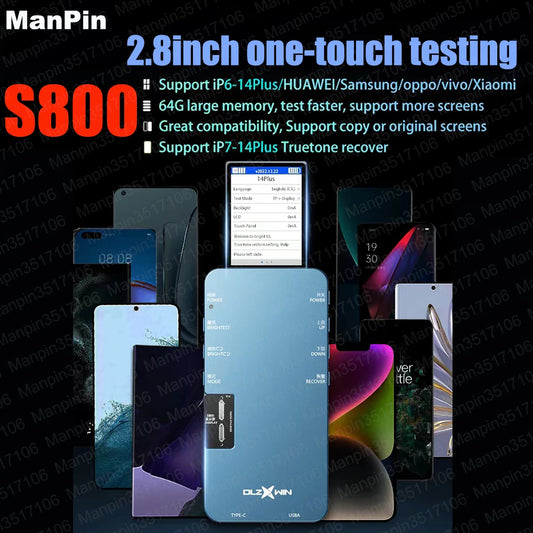 Cable Flex para Tester Pantalla Inteligente S800 - Reparación Display/Táctil/True Tone/Batería (iPhone/Samsung/Huawei/Xiaomi)