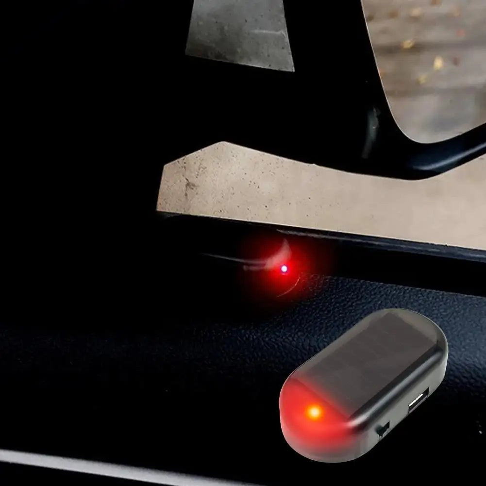 Luz Seguridad Falsa Solar para Auto (Alarma Simulada Dummy Inalámbrica) Lámpara Advertencia Antirrobo LED Intermitente