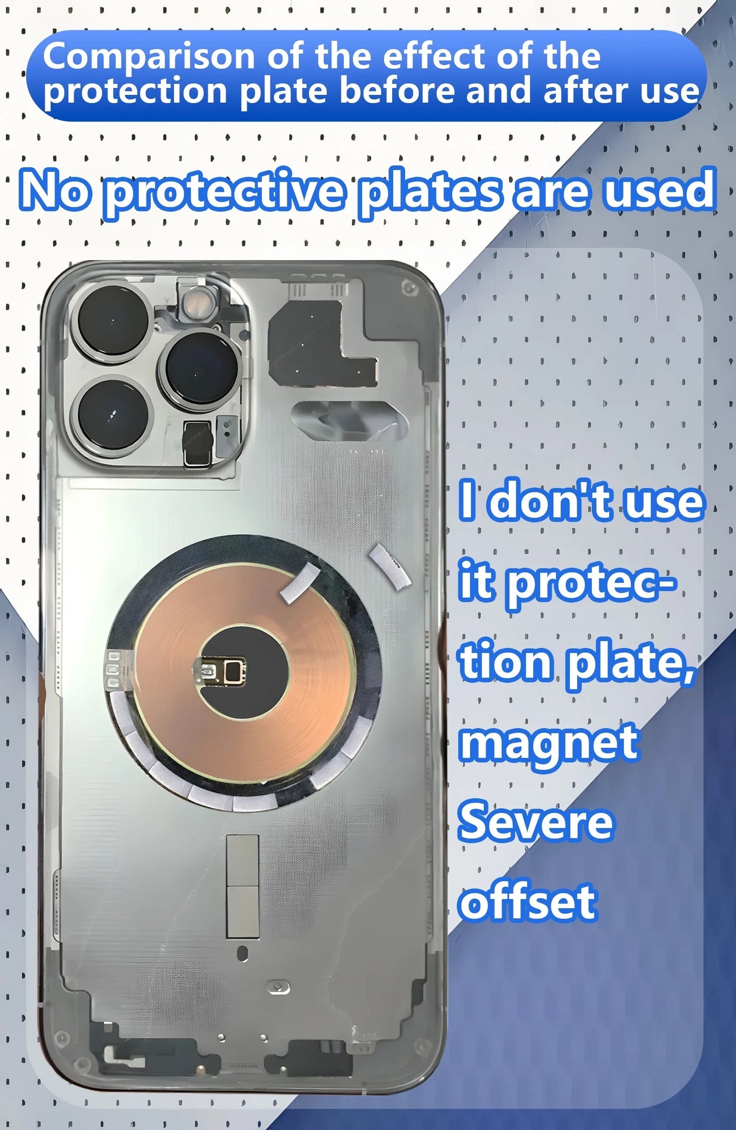 Placa Protectora Magnética Universal Vidrio Trasero Lanrui Z9 para Serie iPhone 11-16 (Protección Imán Carga Inalámbrica)
