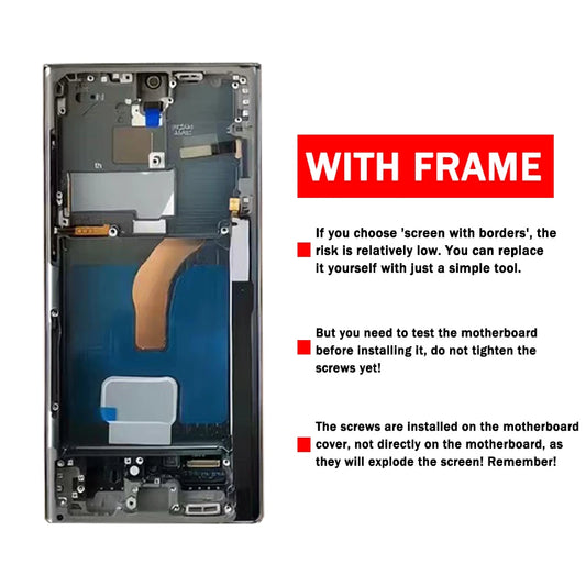 Pantalla Super AMOLED con Marco y Digitalizador Táctil para Samsung Galaxy S22 Ultra 5G (S908B/DS/N/U/E)