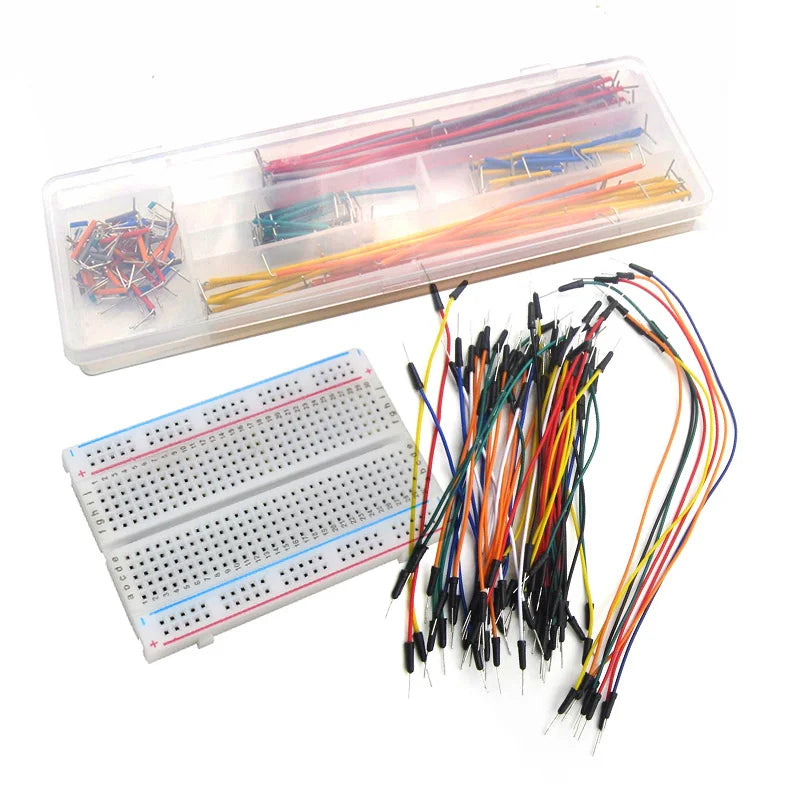 MB102 Breadboard Kit 400/830 Points Prototype Board 65 Jumper Wires U-Shaped Solderless Breadboard Jumper Cables DIY Electronics