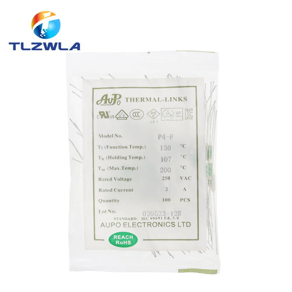 Temperature Fuse JET RF AUPO 1A 2A 3A 5A 250V 84/102/115/125/130/135/145/150C Degrees