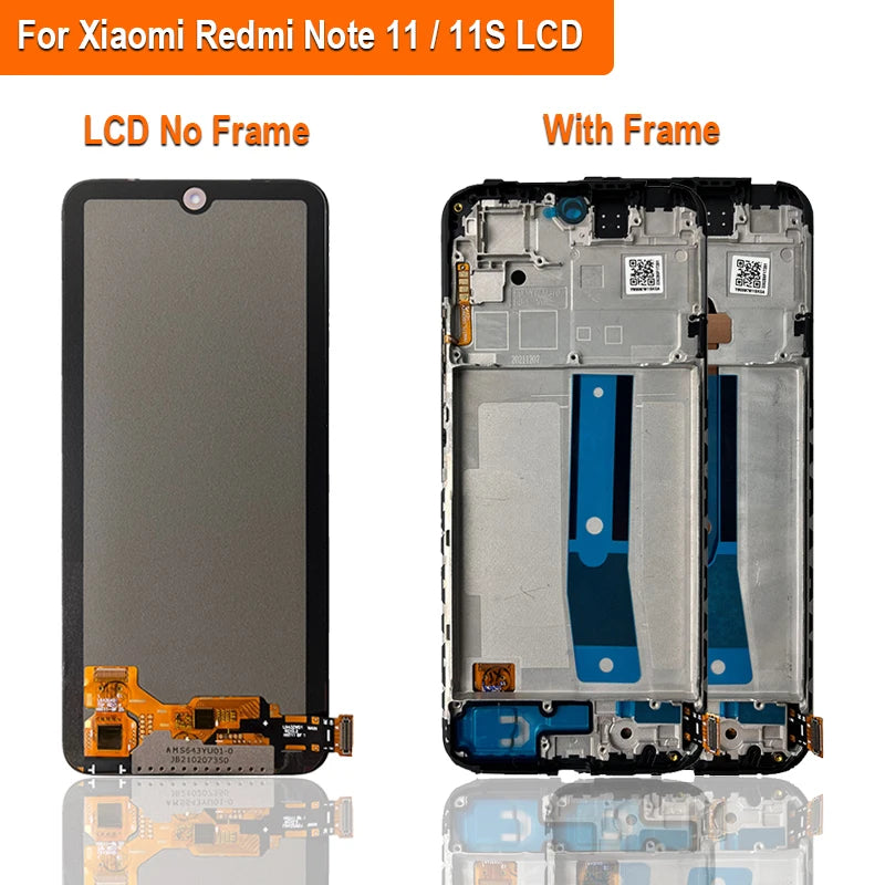 Super AMOLED LCD For Xiaomi Redmi Note 11 LCD 2201117TG LCD Display Touch Screen Digitizer Assembly For Redmi Note 11S LCD