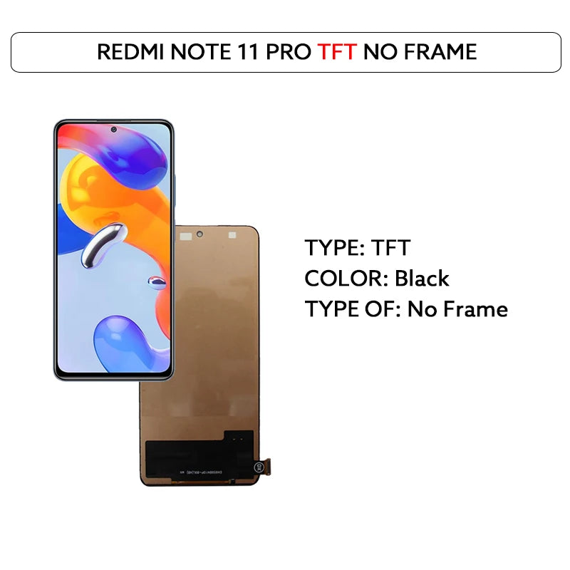 LCD Display Screen For Xiaomi Redmi Note 11 Pro 4G 5G Touch Screen Digitizer Assembly 2201116TG 2201116TI 21091116I 2201116SG