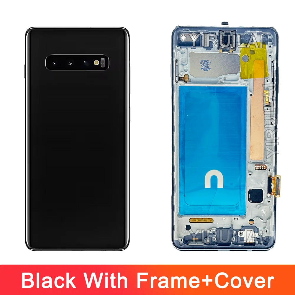Pantalla probada S10Plus LCD con marco para SAMSUNG S10 Plus S10 + G975 G975F/DS reemplazo del ensamblaje del digitalizador de pantalla táctil