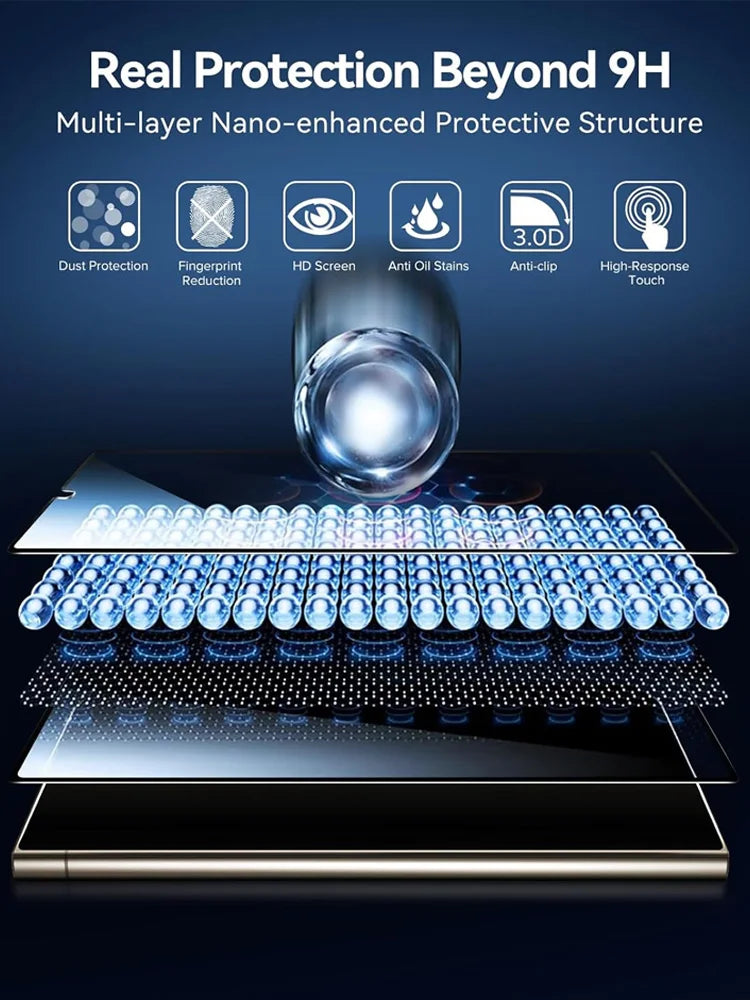 Protector Pantalla Cristal Templado HD para Samsung Galaxy S21-S24 FE/Ultra/Plus / A35/A54/A55 (Mica)