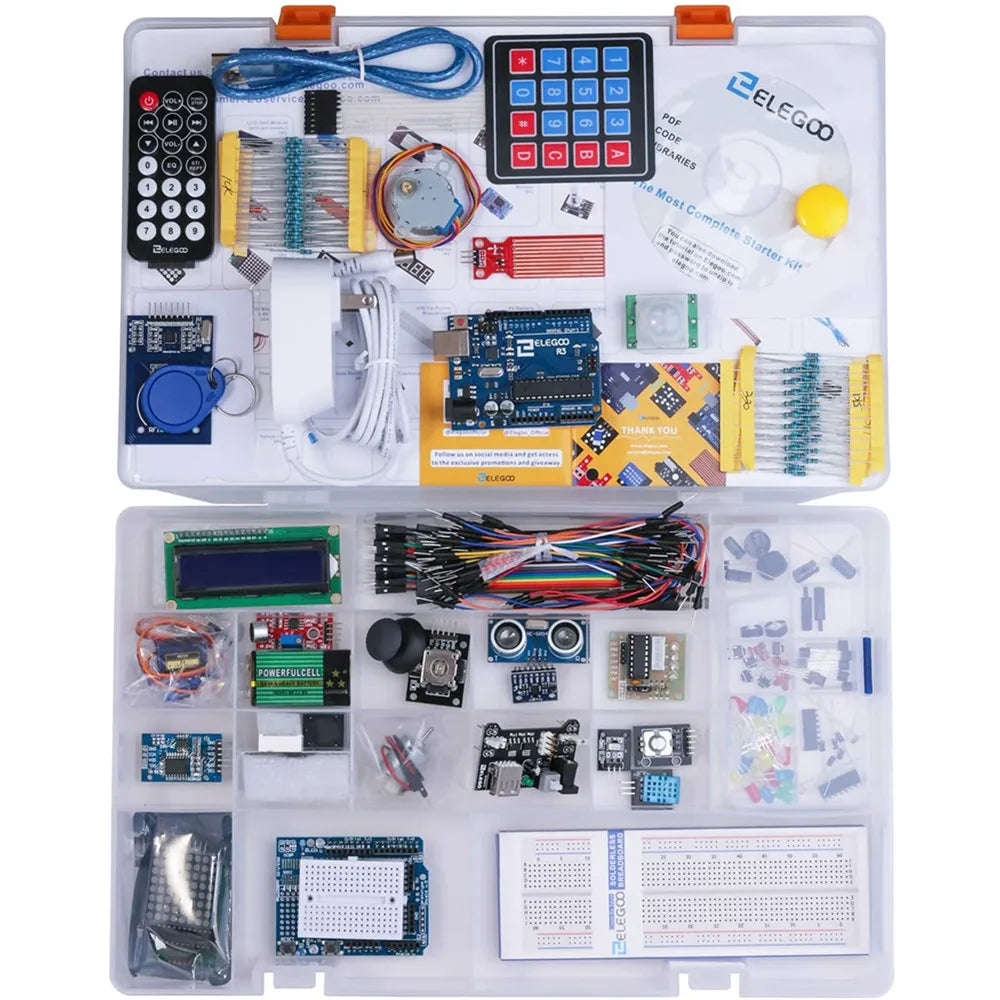 Kit Inicio Completo ELEGOO UNO R3 Project (63 Items) con Tutorial compatible Arduino IDE (Kit Electrónico DIY)