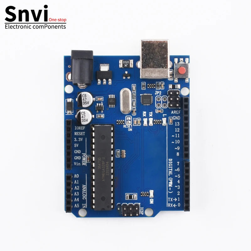 Placa Desarrollo UNO R3 (ATMEGA328P, CH340/ATEGA16U2) compatible Arduino con Cable + Placa Expansión Proto Shield R3/R4